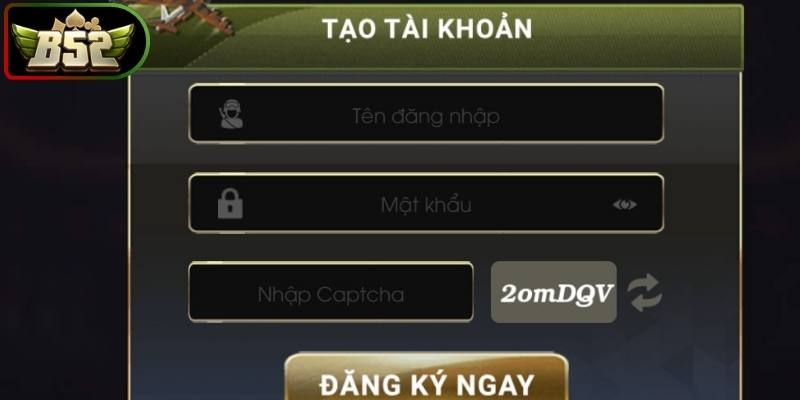 Xác thực mã captcha để hoàn tất đăng ký B52Club 